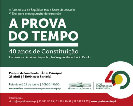 Inauguração da Exposição: A Prova do Tempo - 40 anos de Constituição